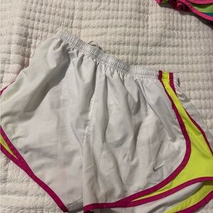 Nike Women's White and Pink Athletic Shorts